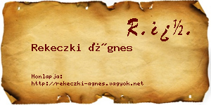 Rekeczki Ágnes névjegykártya